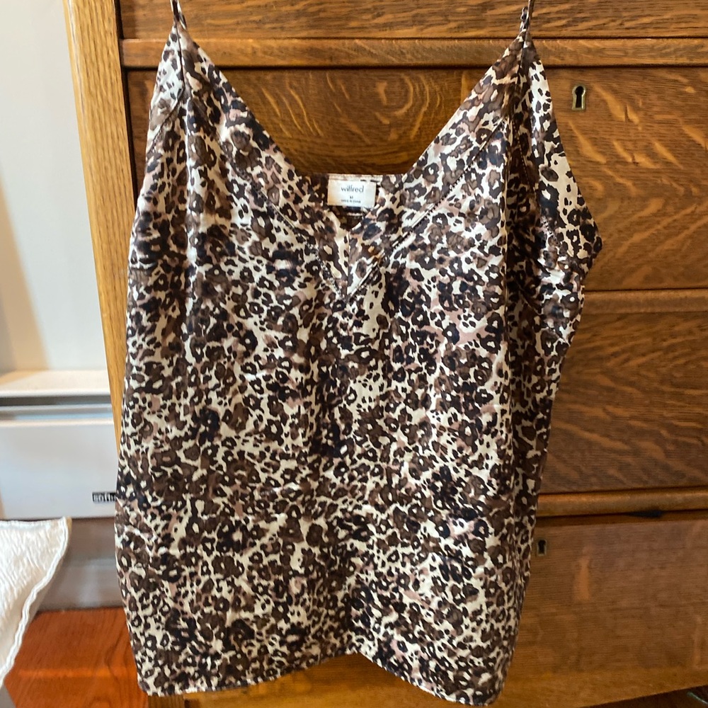 Wilfred Silk Leopard tank top